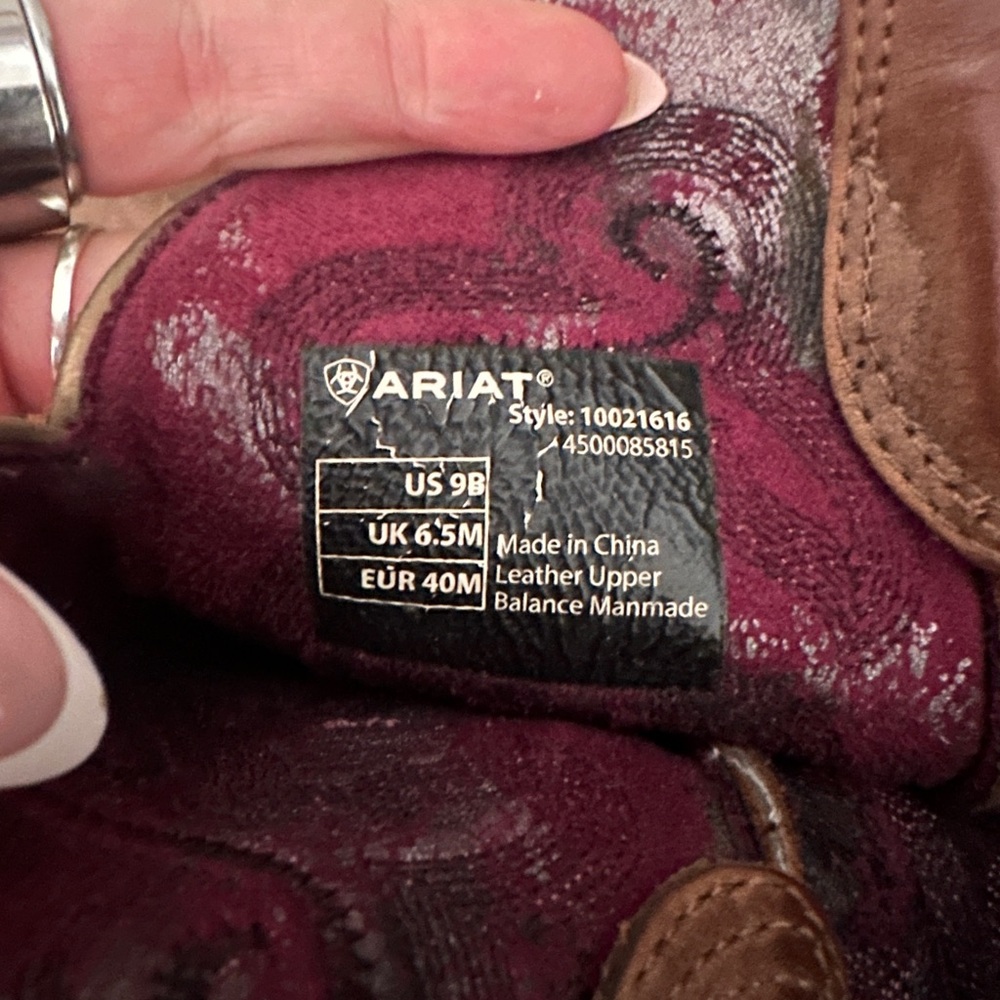 Ariat Maroon Leather Footwear